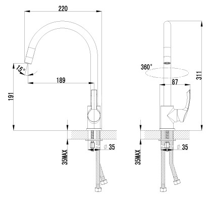 Смеситель Lemark Plus Strike LM1105C для кухни