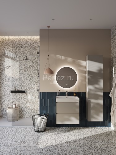 Тумба под раковину Roca Ona 600 подвесная, 2 ящика, бежево-серый матовый (A857613510)