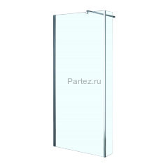 Душевая перегородка Loranto 90x195 Walk-in. Доп.створка 20см. Регулируемый кронштейн 80-100 Прозрачное стекло 6 мм. Профиль Хром (CS-L801 90)