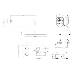 Смеситель Lemark Yeti LM7849C термостатический для душа, встраиваемый