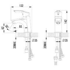 Смеситель Lemark Plus Strike LM1116C для раковины с гигиеническим душем
