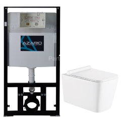Сет AZARIO Инсталляция 3/6л + подвесной унитаз Azario Mona 530x360x365 с быстросъемным сиденьем &quot;Мик