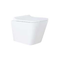 Сет LORANTO Инсталляция + Azario Teramo (квадратный) подвесной безободковый унитаз с сидением микрол