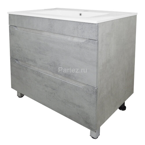 Комплект тумба Loranto Florena 70 710х470х810 напольная, с раковиной Azario Leon, светлый бетон (CS0