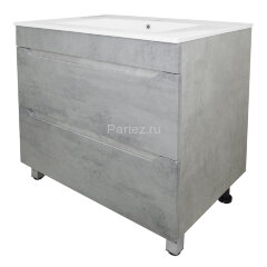 Комплект тумба Loranto Florena 70 710х470х810 напольная, с раковиной Azario Leon, светлый бетон (CS0