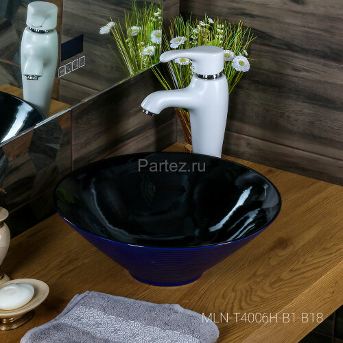 Накладная раковина melana mln-7020-b1+b18 (t4006hb1+b18 ) (сине-черная)
