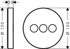 15745000 Запорный вентиль ShowerSelect S, для 3 потребителей, СМ