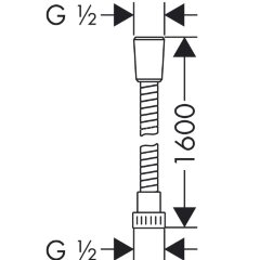 28248000 Шланг для душа Isiflex 1.6м с регулировкой напора воды