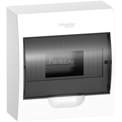 Бокс навесной ОП Easy9 1ряд 8мод. с прозр. дверцей SE EZ9E108S2SRU