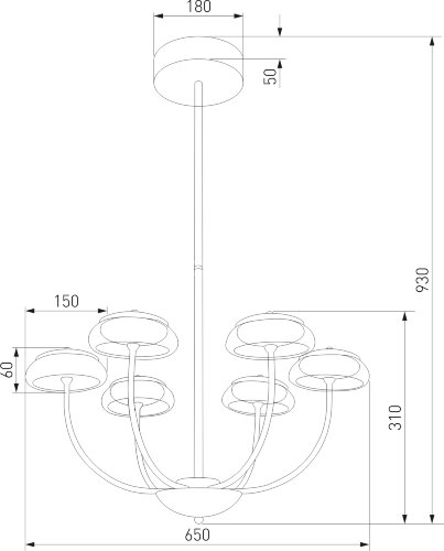 Потолочная люстра Eurosvet 50388 LED Черный
