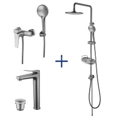 Комплект для ванной комнаты Lemark Bronx LM3789GM "3 в 1"