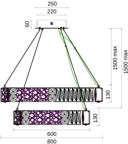 Подвесная люстра Fluorite FL1057-14P
