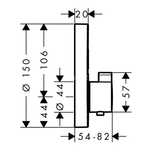 15743000 Термостат ShowerSelect S, для 2 потребителей, СМ