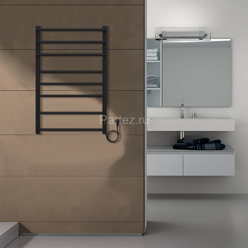 Полотенцесушитель электрический AZARIO MILAN 500/800 8 секций, диммер справа, черный (AZ90858B)