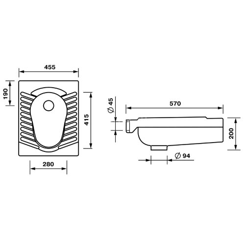 Унитаз напольный "Чаша Генуя" 45,5х57х20 белый (43301100302)