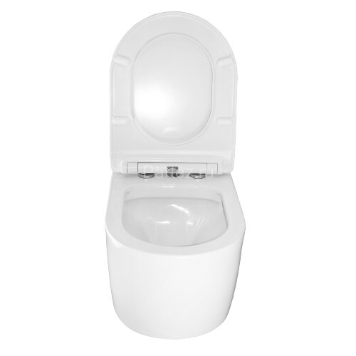 Унитаз подвесной Creo Ceramique RENNES 550х365х370, безободковый с тонким сидением микролифт (RE1100