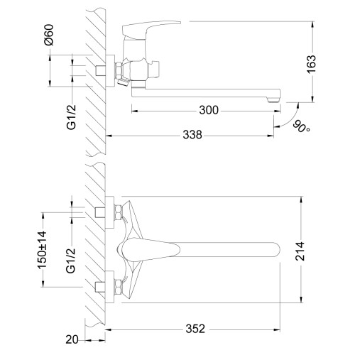 Смеситель Lemark Linara LM0451C универсальный