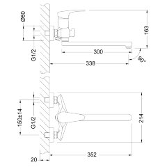 Смеситель Lemark Linara LM0451C универсальный