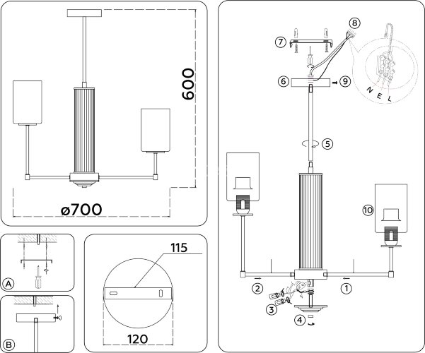 Потолочная люстра Ambrella LH56213