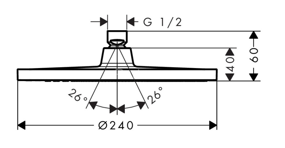 26723000 Верхний душ Crometta S 240 1jet