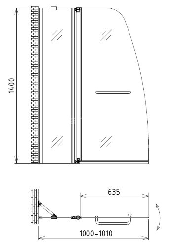 Шторка на ванну Gemy New Rockcoco S03201