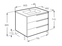 Модуль под раковину Roca Victoria Nord Ice Edition, 80*46*74 см, белый (ZRU9302835)