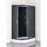 Душевая кабина Loranto 120х80х215 правосторонняя, поддон 13см, черный кирпичный узор, прозрачное стекло 4мм, профиль черный (CS6612013RGB120)
