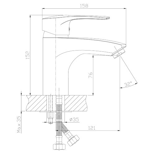 Смеситель Rossinka T40-15 для раковины и биде