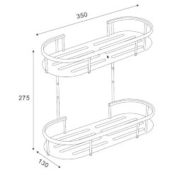 Полка двухэтажная Azario, хром (AZ-837-2)
