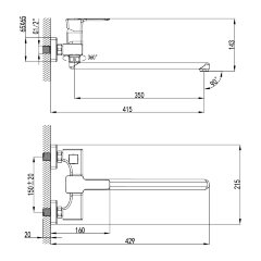 Смеситель Lemark Basis LM3617C для ванны