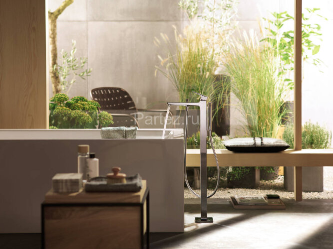 32532000 Metropol Смеситель для ванны, однорычажный, напольный, с рычаговой рукояткой