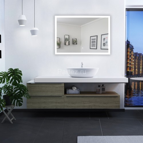 Зеркало AZARIO Havana 1000х700 с подсветкой, сенсорный выключатель с функцией диммера, алюминиевая р