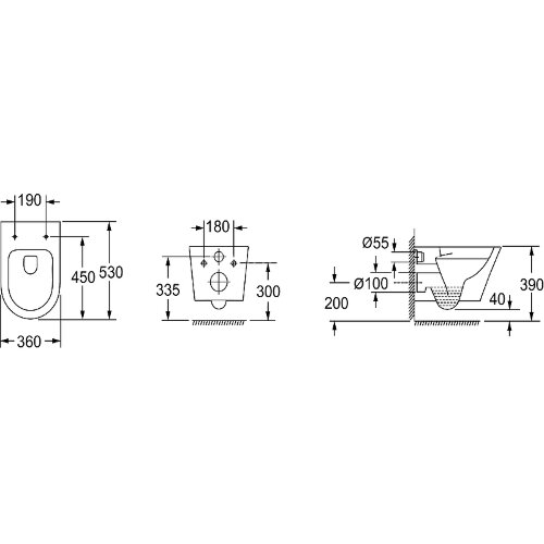 Унитаз подвесной Jacob Delafon Rodin+ безободковый, белый (EDY102-00)