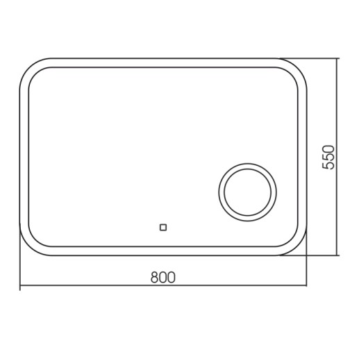 Зеркало AZARIO Эльза 800х550, LED-подсветка с диммером, сенсорный выключатель (ФР-00002156)