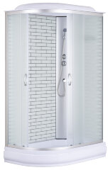 Душевая кабина Loranto 120х80х215 поддон 20 см, белый кирпичный узор, стекло 4 мм, профиль хром (CS-66120-20R FW 120)