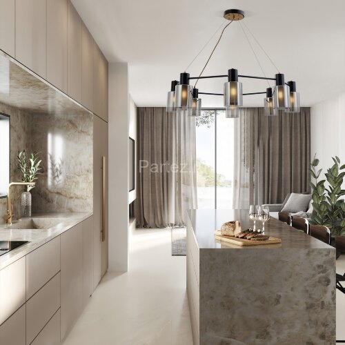 Подвесная люстра Eurosvet 70219/8 черный/античная бронза