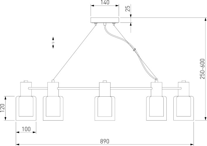 Подвесная люстра Eurosvet 70219/8 черный/античная бронза