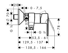 Hansroge 31662000 Talis E2 Смеситель для душа, однорычажный, ВМ, 1/2