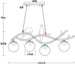 Подвесной светильник Arte Lamp A3422SP-4GO