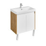 Тумба под раковину AQUATON Сканди 70 Doors универсальная, Белый/Дуб Рустикальный (1A278901SDZ90)