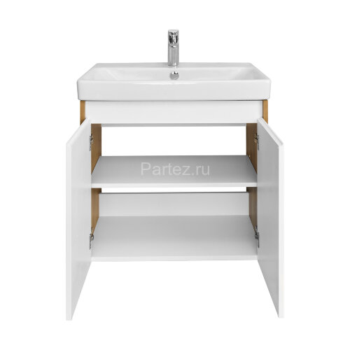 Тумба под раковину AQUATON Сканди 70 Doors универсальная, Белый/Дуб Рустикальный (1A278901SDZ90)