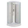 Душевая кабина Loranto 90x90x215 поддон 13 см, 4 мм матовое стекло, профиль и задняя стенка белого цвета (CS-981ТМ/W)