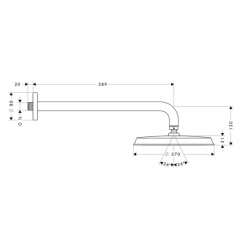 Hansgrohe 27424000 Raindance Верхний душ Raindance Classic AIR, 240 мм, держатель 383 мм, 1/2