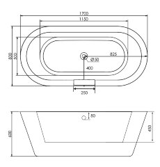 Акриловая ванна ABBER AB9213C