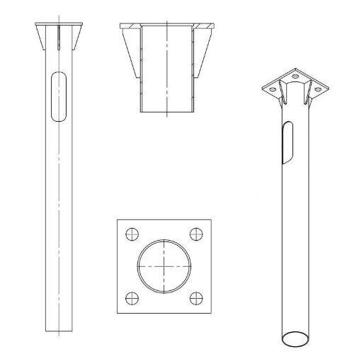 Деталь фундамента закладная ЗДФ-0.159-2.0(К240-180-4х25)-02 (для ОГК/ОКК-8/9/10;ОП3ф) Пересвет В0000
