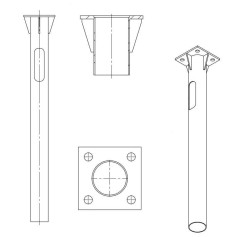 Деталь фундамента закладная ЗДФ-0.159-2.0(К240-180-4х25)-02 (для ОГК/ОКК-8/9/10;ОП3ф) Пересвет В0000