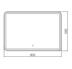 Зеркало AZARIO Давид 800х550 c подсветкой и диммером, сенсорный выключатель (LED-00002533)