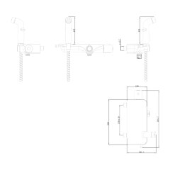 Смеситель Lemark Solo LM7169CW термостатический с гигиеническим душем, настенный