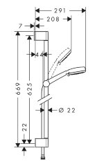26651400 Душевой набор Crometta 100 Vario Unica Set 0,65 м, ½’