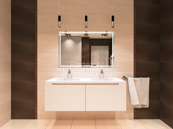 Зеркало AZARIO Ливия 800х600, LED-подсветка с диммером, сенсорный выключатель (ФР-00000942)